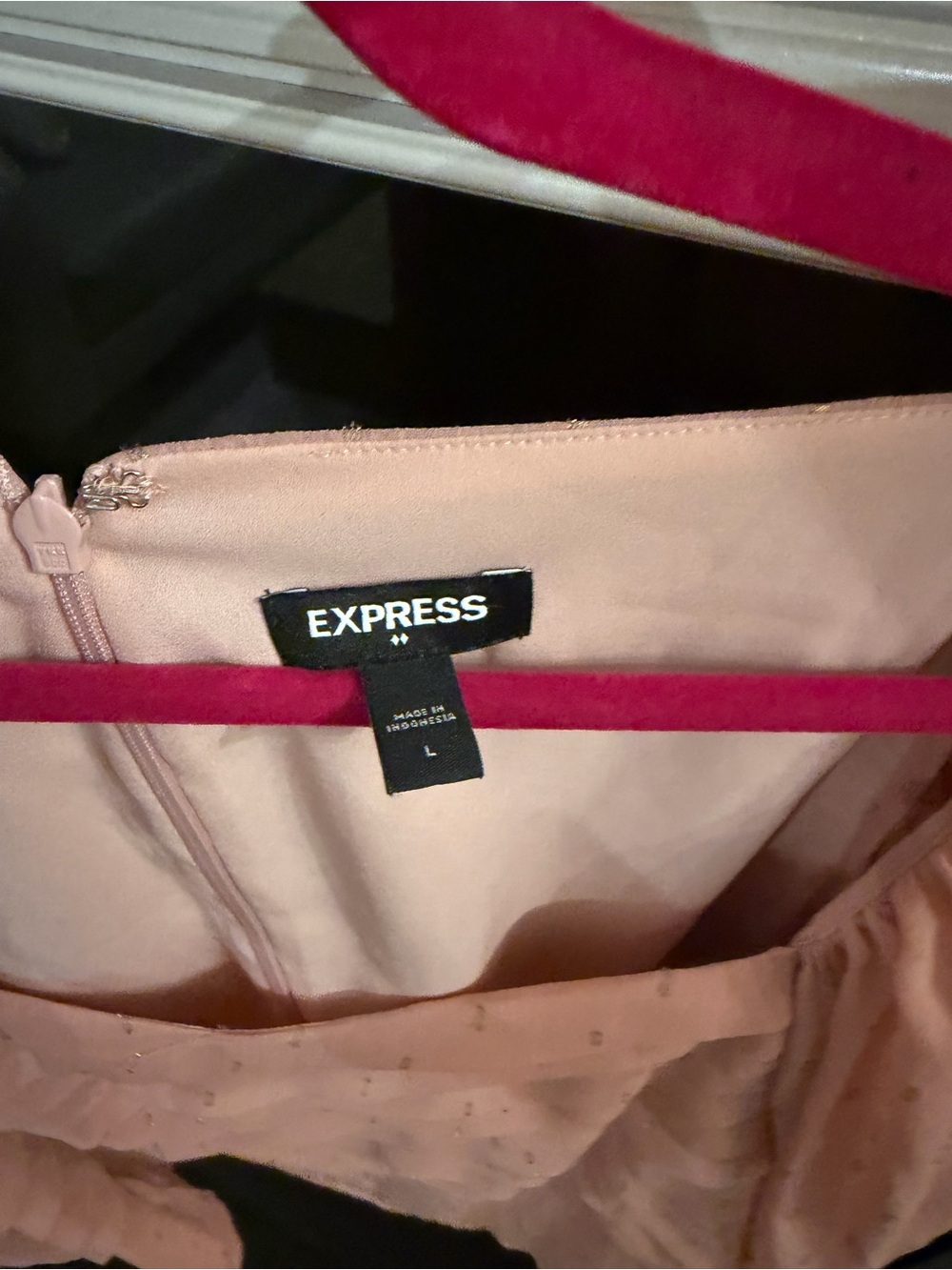 Express Peach Puff Ruffled Square-Neck Blouse - Picture 2 of 4